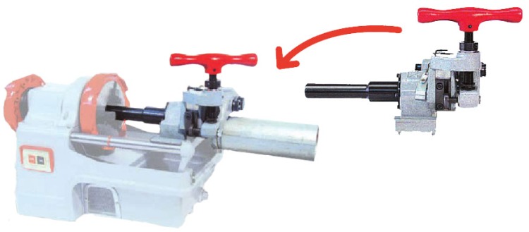 100A鋼管の溝加工が60秒